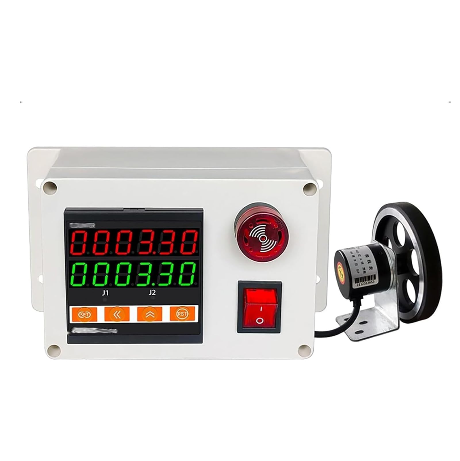 Contador Medidor Distancia Digital, Codificador Rotatorio Rueda Giratoria Y Zumbador, Compatible con Medición De Alta Velocidad (alarmas De Límite Superior E Inferior)/Rango Conteo 0-999999