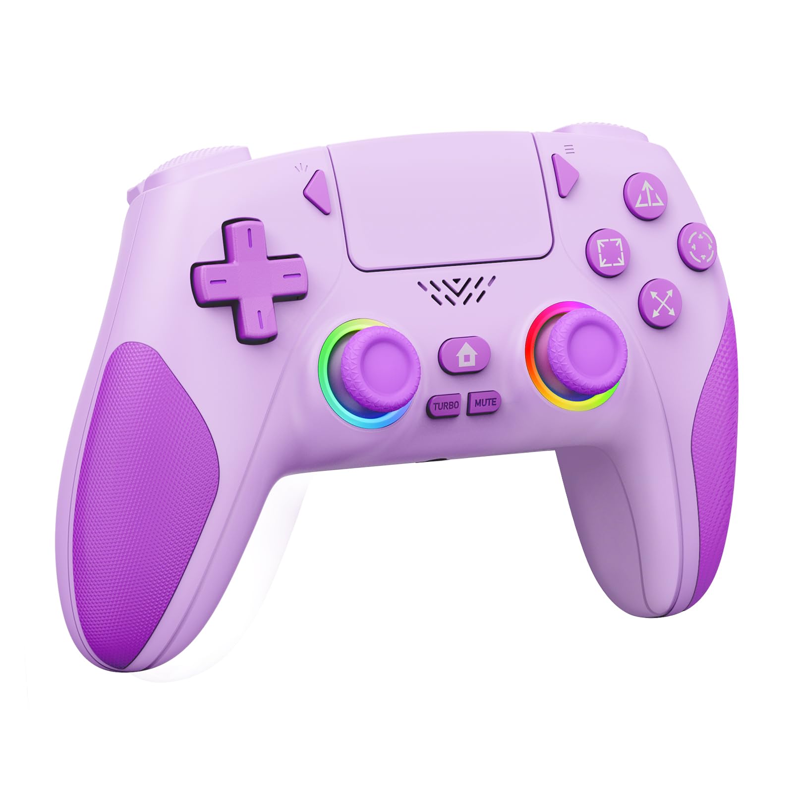 Akalyptra Wireless Controller for PS-5/PS-5 Pro/Slim/PC with Turbo/Macro/Combo, Hall Effect Controller for PS5 Support Dual Vibration, 3.5mm Headphone Jack, 6-Axis Motion Control Gamepad with Speaker Purple