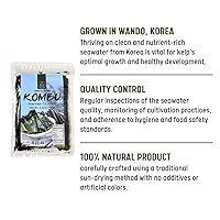 Vista 3 de Kombu salvaje coreano, algas secas cosechadas a mano, 3.52 onzas, 1 paquete, algas marinas 100% naturales para dashi, base de sopa y caldo