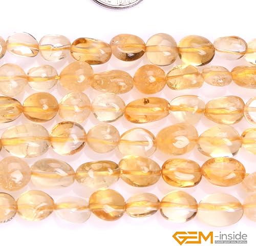 Miniatura 5 de GEM-Inside - Cuentas sueltas de piedras preciosas de citrino, cuentas energéticas naturales para hacer joyas, forma natural de patata de 0.236 x