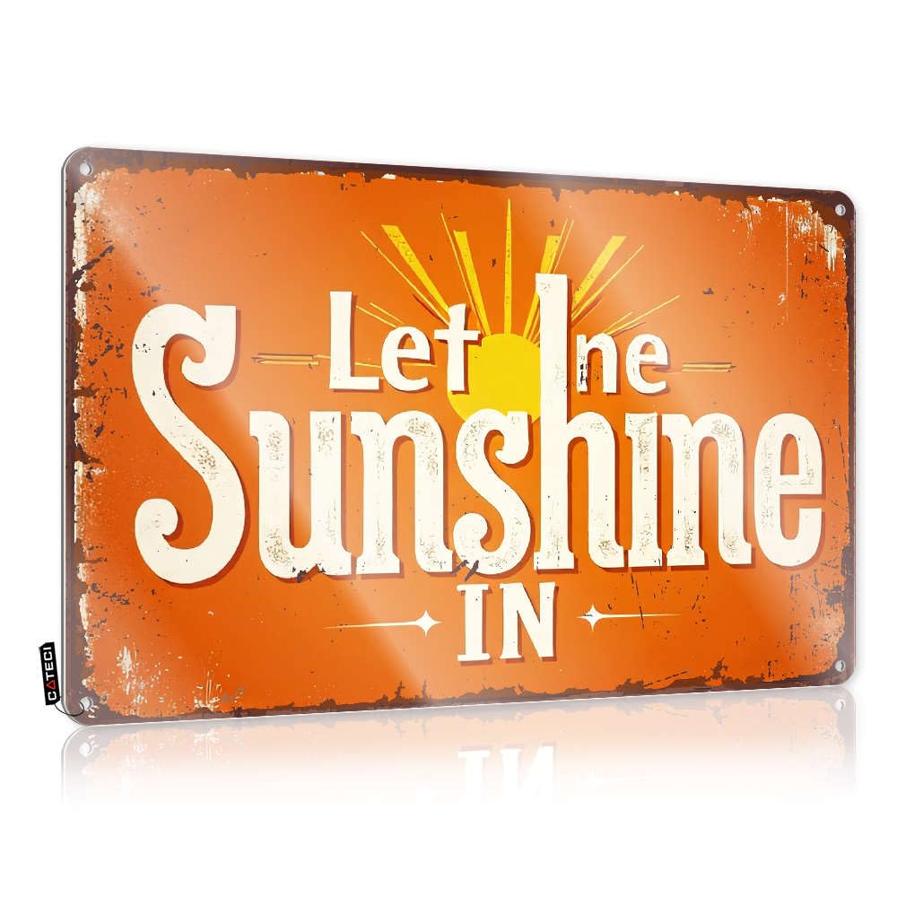 Retro Plaque, Prints Gift For Gamer Let The Sunshine In. | Farmhouse Country Bar Decor(20X30CM)