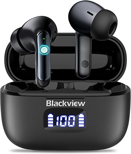 Blackview AirBuds 8 auriculares inalámbricos verdaderos, cancelación activa de ruido, tiempo de reproducción de 56 horas, Bluetooth 5.3 HiFi, IPX7