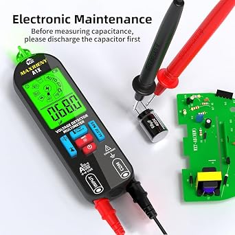 Digital Multimeter Rechargeable Electrical Tester NCV with Audible and Visual Alarms Auto-Ranging Measures AC/DC Voltage Capacitance Resistance Continuity Capacitance Diode Live Check Tester