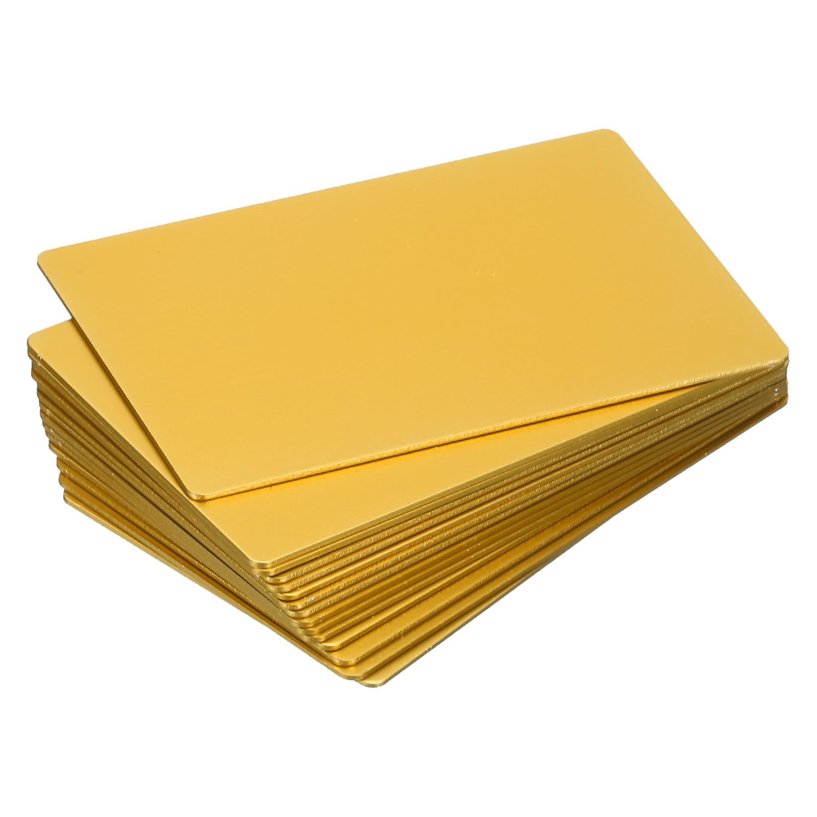 sourcing map Metal Business Cards Laser Engraving Cards DIY Engraving Blank Cards Anodized Aluminium for House Office Customer DIY Gift Plate Cards 86x54x1mm,Pack of 15(Yellow)