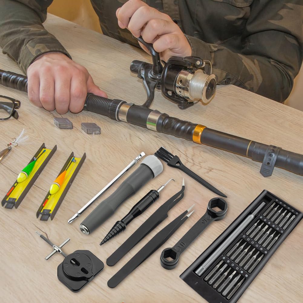Fischreel-Set, Mehrzweck-Reinigungswerkzeug, gute Haltbarkeit, kompakte Reparaturausrüstung, Study Wartungswerkzeuge für Angelsachen, Tackle Care, Outdoor Use