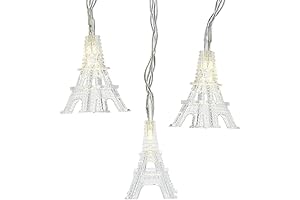 Kurt Adler Battery-Powered String Lights Featuring Ten Warm White Eiffel Towers: A Parisian-Themed Illumination