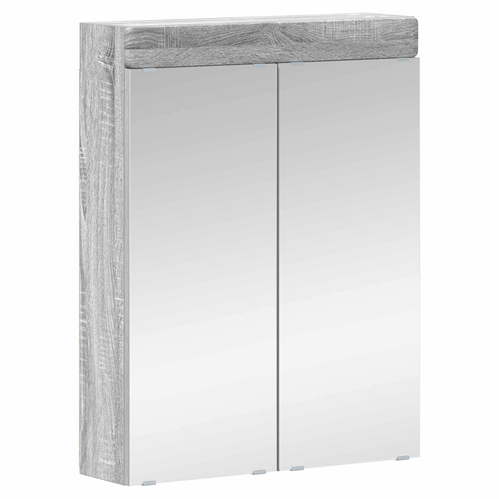 SYDE Armario Baño Gris Sonoma 60 x 16,5 x 78 cm | Madera elaborada, Acabado mate, Almacenaje toallas, Montaje requerido