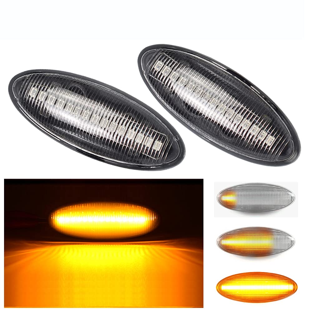 2 indicatori di direzione laterali a LED dinamici per Toyota Yaris COROLLA Auris Mk1 E15 RAV4 Mk3 (bianco)