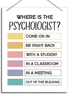Psychologist Office Door Sign, Where is the Psychologist, School Psychology Signs, Mental Health Decor, Wood Hanging Wall Art Room Sign, Therapy Therapist Office Decor 8 X 10 Inches