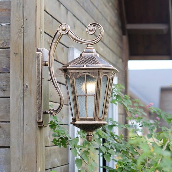 KUYT Sconce Fictuur Amerikaanse Outroemen Waterdicht Ip55 Wall Lamp Courtyard European Creativiteit Patio Bar Balk Balkon Decor Wall Light Lantern Retro Garden Villa Buiten Wall Sconce E27 Ficture In/ photo 3