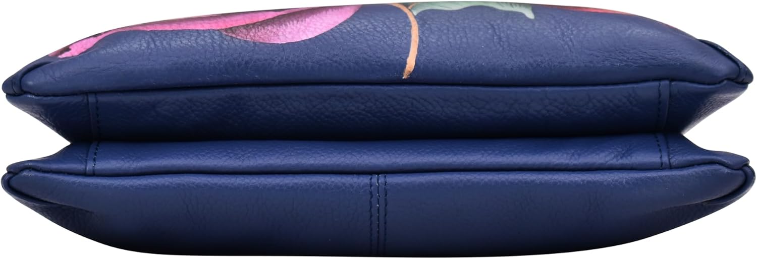 Anna by Anuschka Women's Original Genuine Leather Hand-Painted Leather Small Zip Around Crossbody - Leather Handbag for Women - Image 7