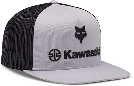 Fox Racing Mens Fox X Kawi Snapback Hat Steel Grey at Amazon