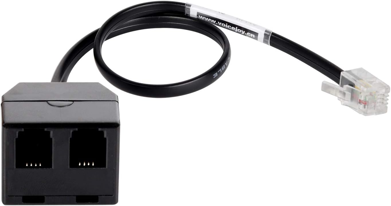 VoiceJoy Telephone RJ9 4P4C Training Adapter Y Splitter for Headset or Handset Splitter for Office Phones