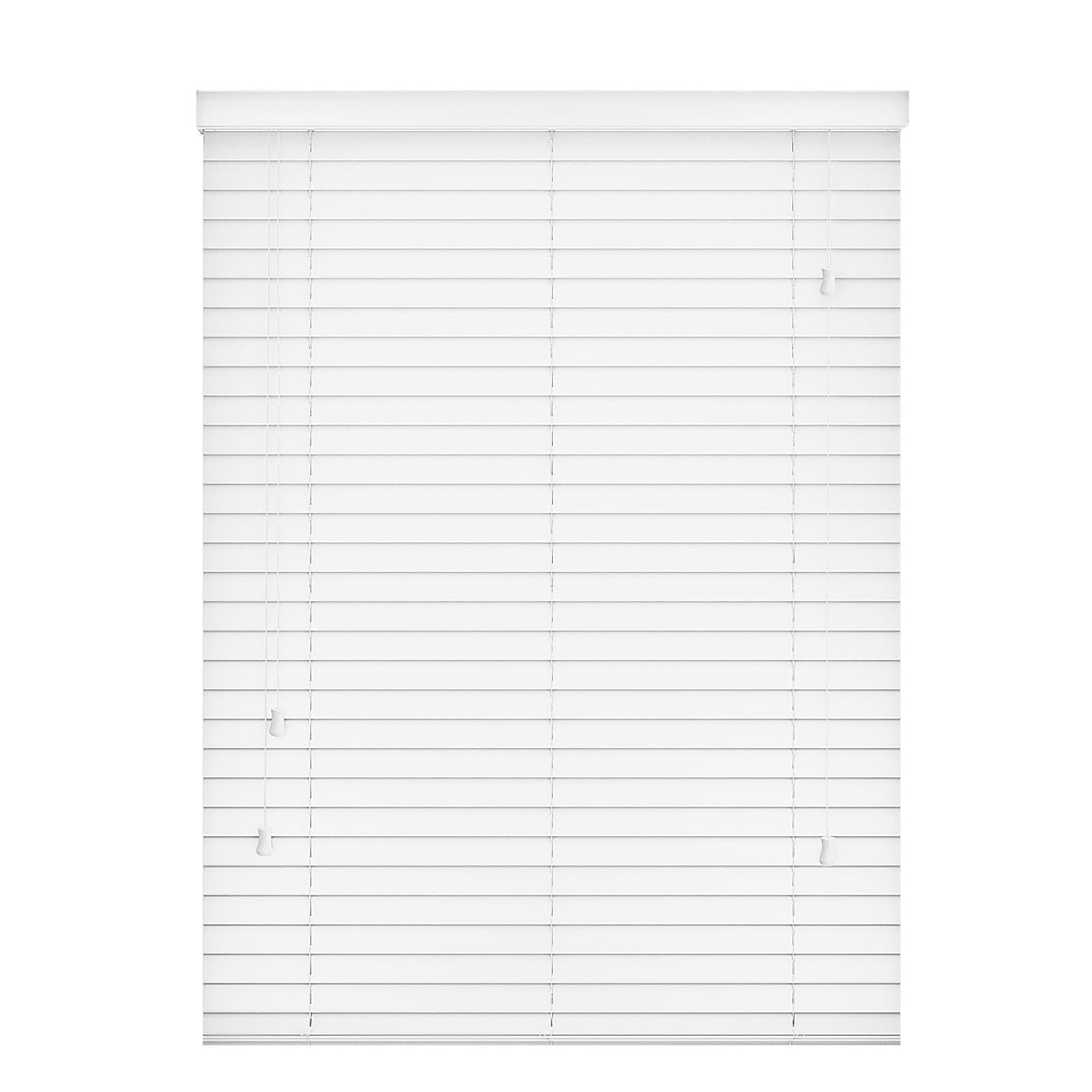 Ev Dekor Faux Wood Window Venetian Blinds 50mm Slats with String Trimmable Child Safe Easy Fit Office Home Blind (white, 45 x 150cm)
