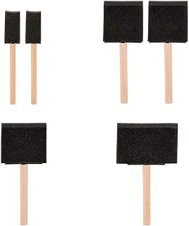 6PCS Foam Brush,Foam Paint Brush with Wooden Handle,Foam Brushes for Painting,Sponge Paint Brush Apply to All Paints, Varnishes(1"-4" Different Size)