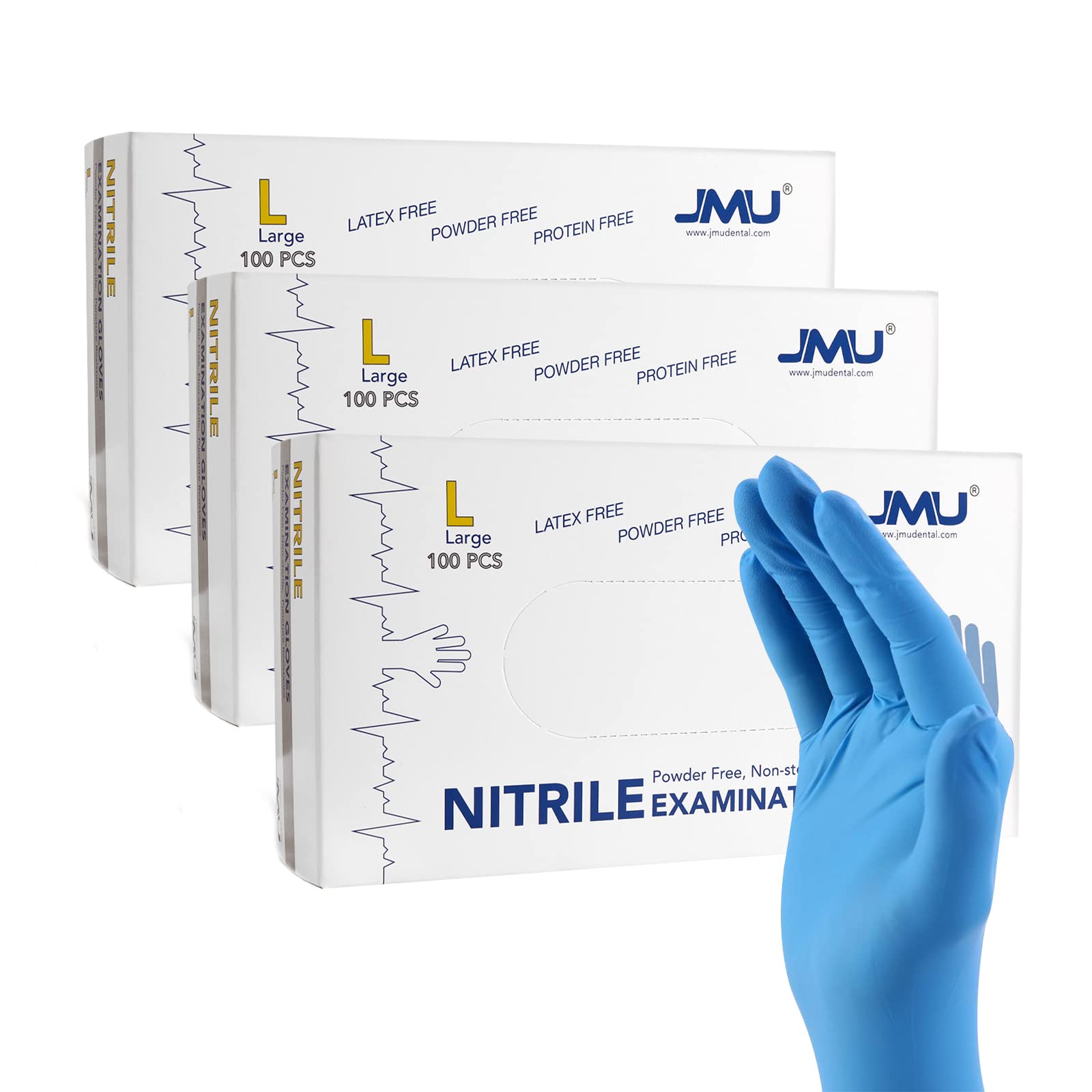 Buy JMU Nitrile Exam Gloves,4 Mil Blue Nitrile Disposable Gloves,Powder