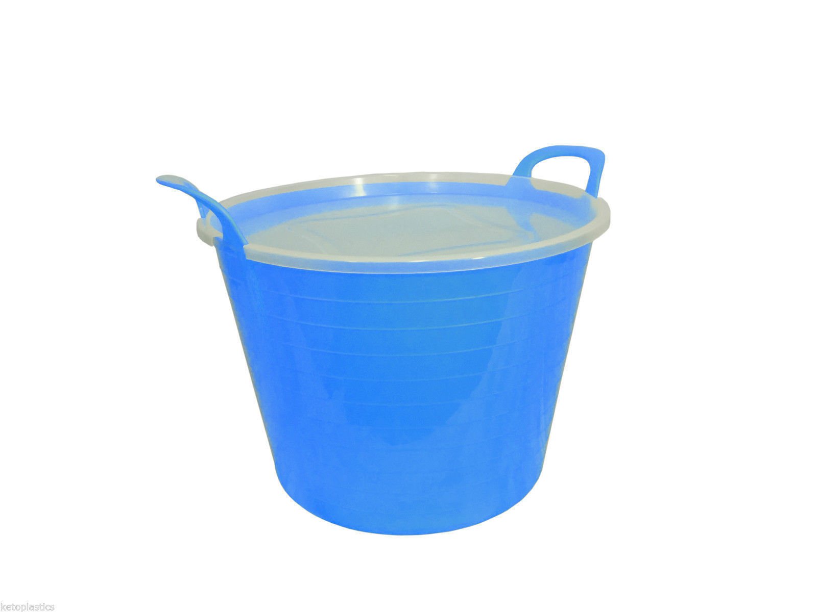 Ketoplastics Blue 26L Flexi Tub Complete With Lid Storage Bucket, Trug, Flexible, Container (Blue)