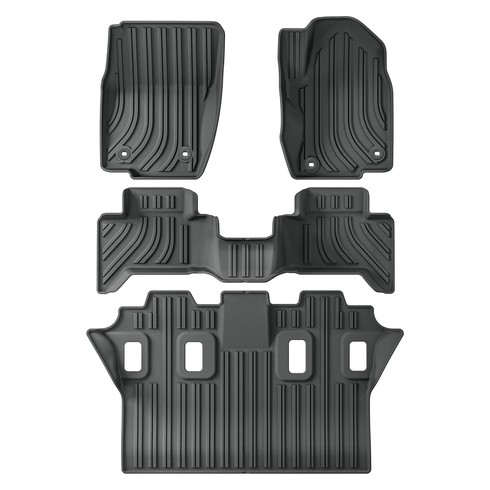 maty samochodowe Do Toyota maty podłogowej Bagażnik w kolorze czarnym | Do Toyota 2024 Do Land Cruiser Prado LC250 7-miejscowe dopasowanie paliwa Prawy ster(RHD 4PCS)
