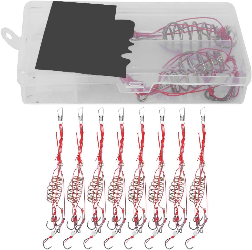 8 Pcs Fishing Baits Hooks Carp Cage Fish Feeder Tackle with Fishing Spring Explosion Fishing Hooks