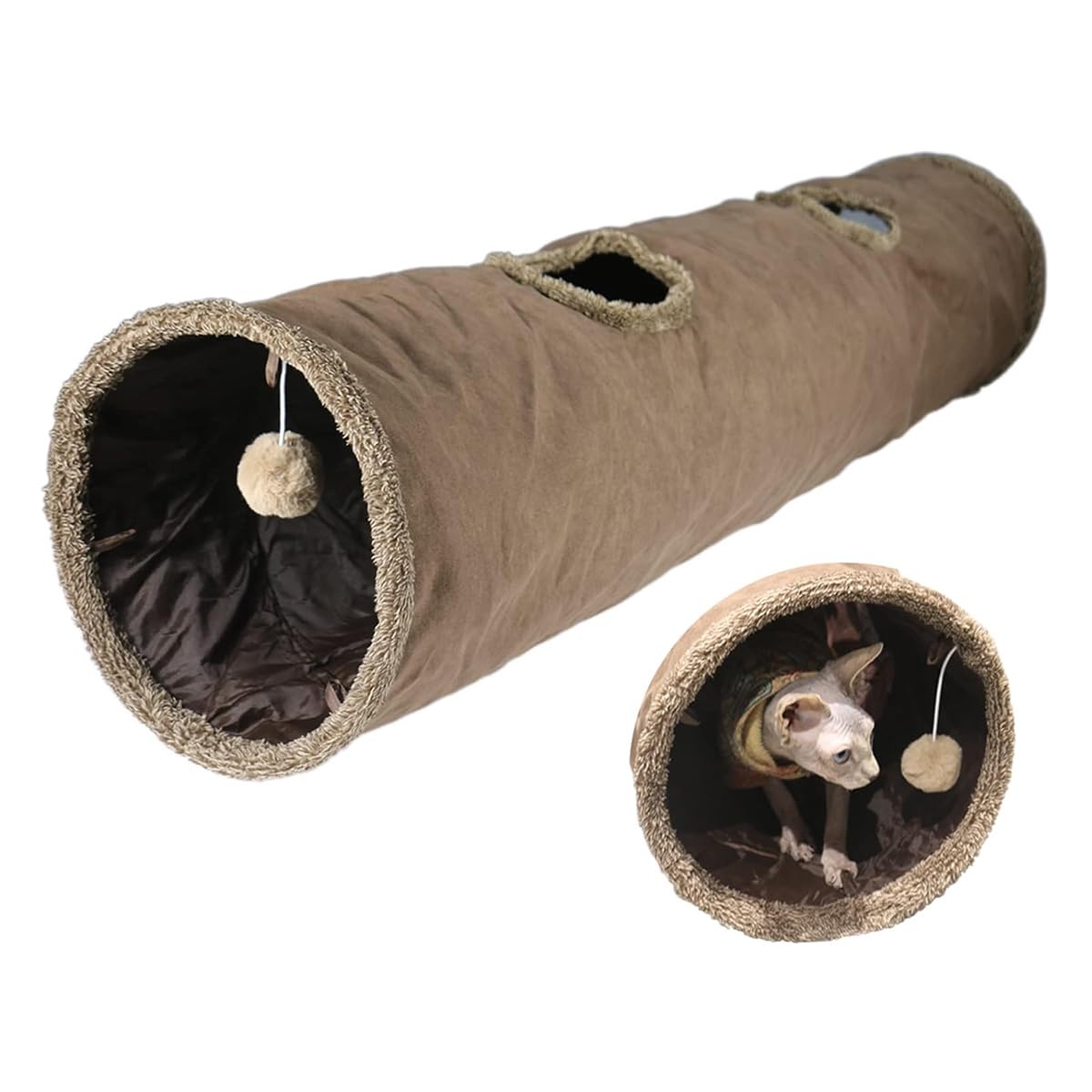 ZYYRSS Collapsible Cat Tunnel Toy, 30x130cm Cat Play Tunnel