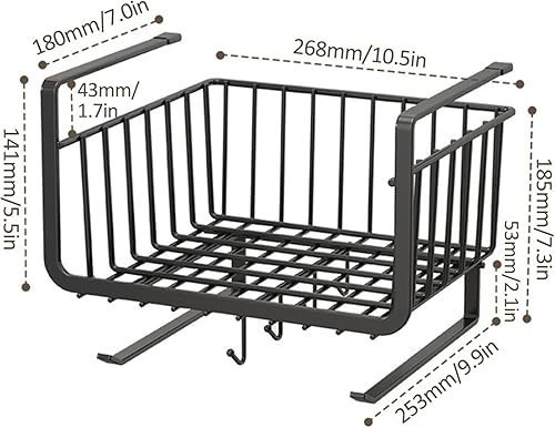Miniatura 2 de Cesta debajo del estante, armario de cocina con ganchos para colgar debajo del estante, cesta de almacenamiento, organizador de armario de cocina,