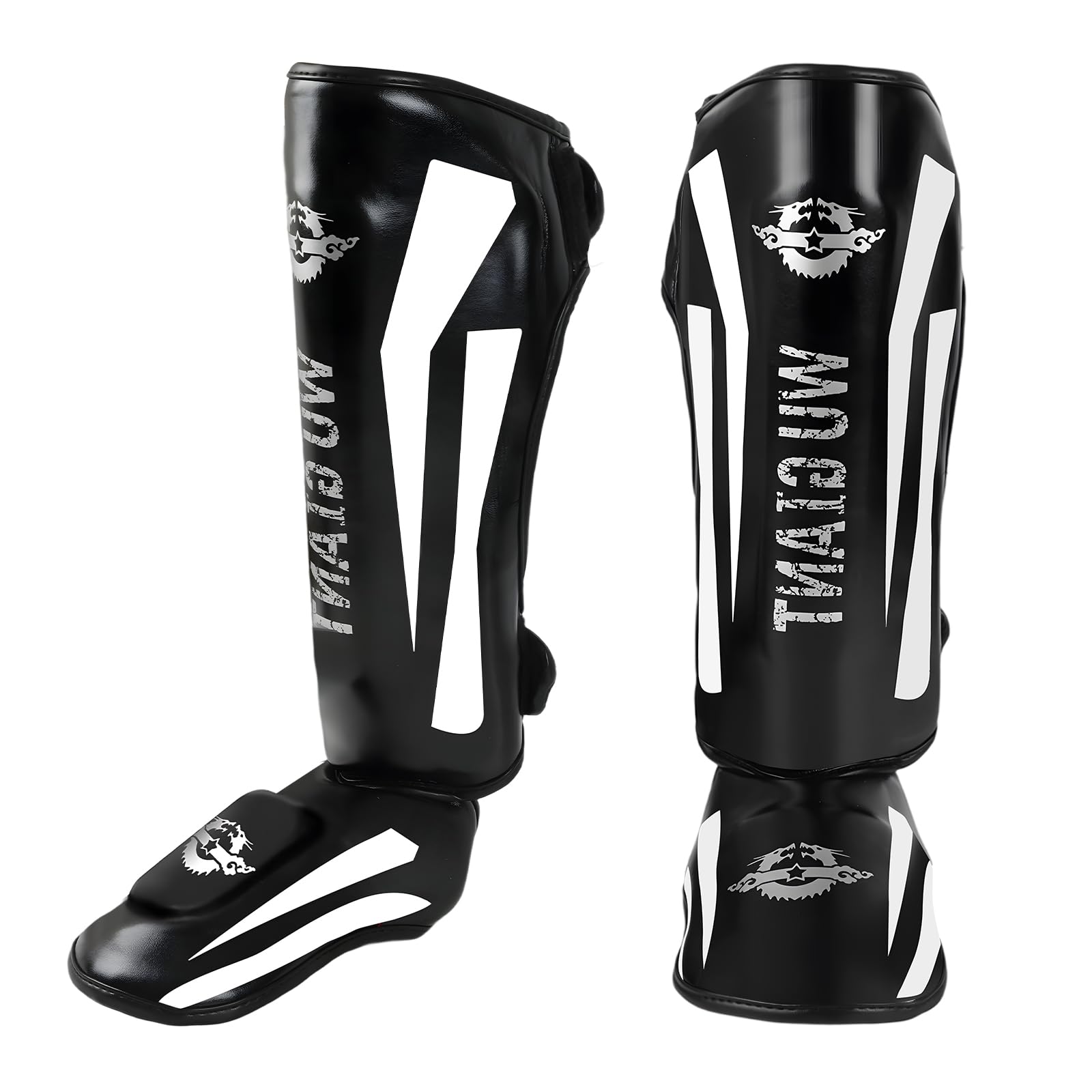 Schienbeinschoner Kickboxen, Verstellbare Extra Dick Beinschützer mit Ristschutz, Profi Schienbeinschoner Spannschützer für Muay Thai, MMA, Boxen, Kickboxen