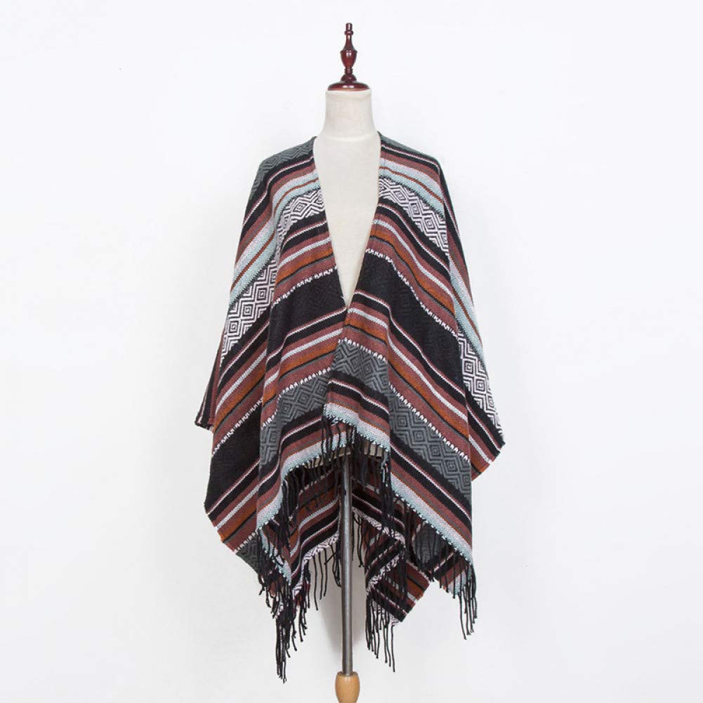 Écharpe de poncho géométrique : l'élégance d'une cape d'hiver premium