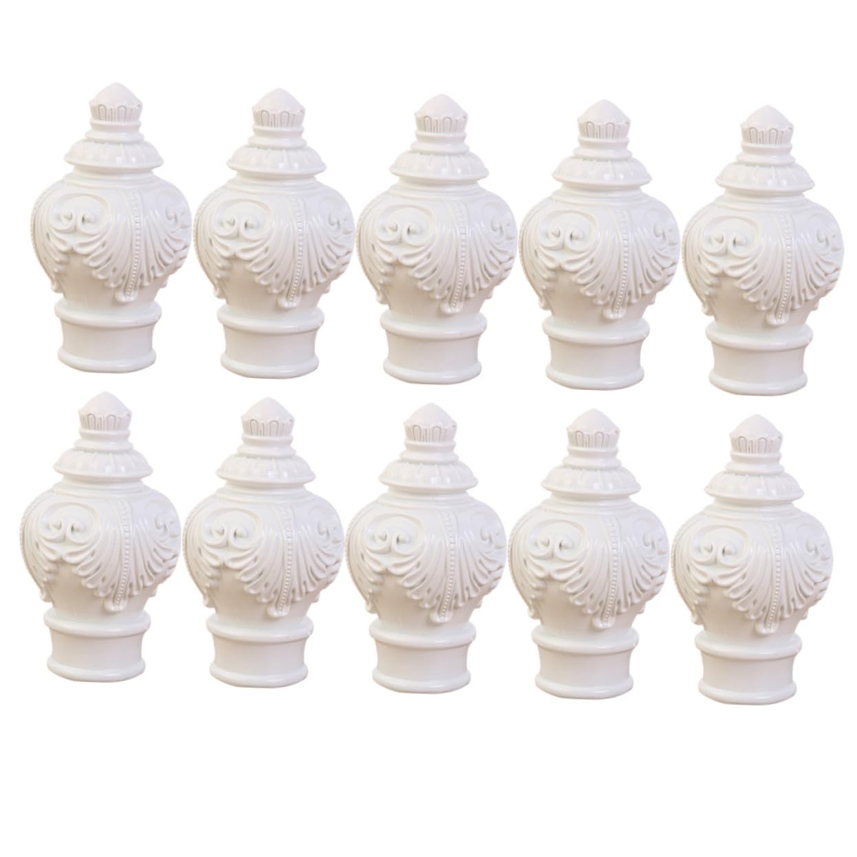 Embouts De Tringle à Rideaux Décoratifs en Plastique Blanc, Butées De Rideau De Fenêtre, Lot de 10 Pièces, Compatibles Tringles Romaines, Accessoires pour Décoration Intérieure