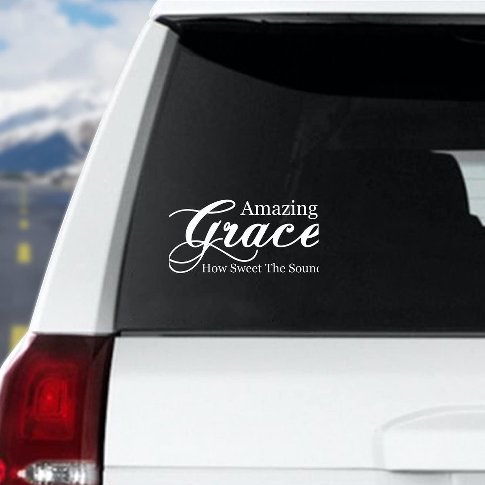 Amazing Grace How Sweet The Sound Decal Vinyl Sticker for Car Trucks Vans Walls Laptop Window Boat Lettering Automotive Windshield Graphic Name Letter Auto Vehicle Door Banner Vinyl Inspired Decal.
