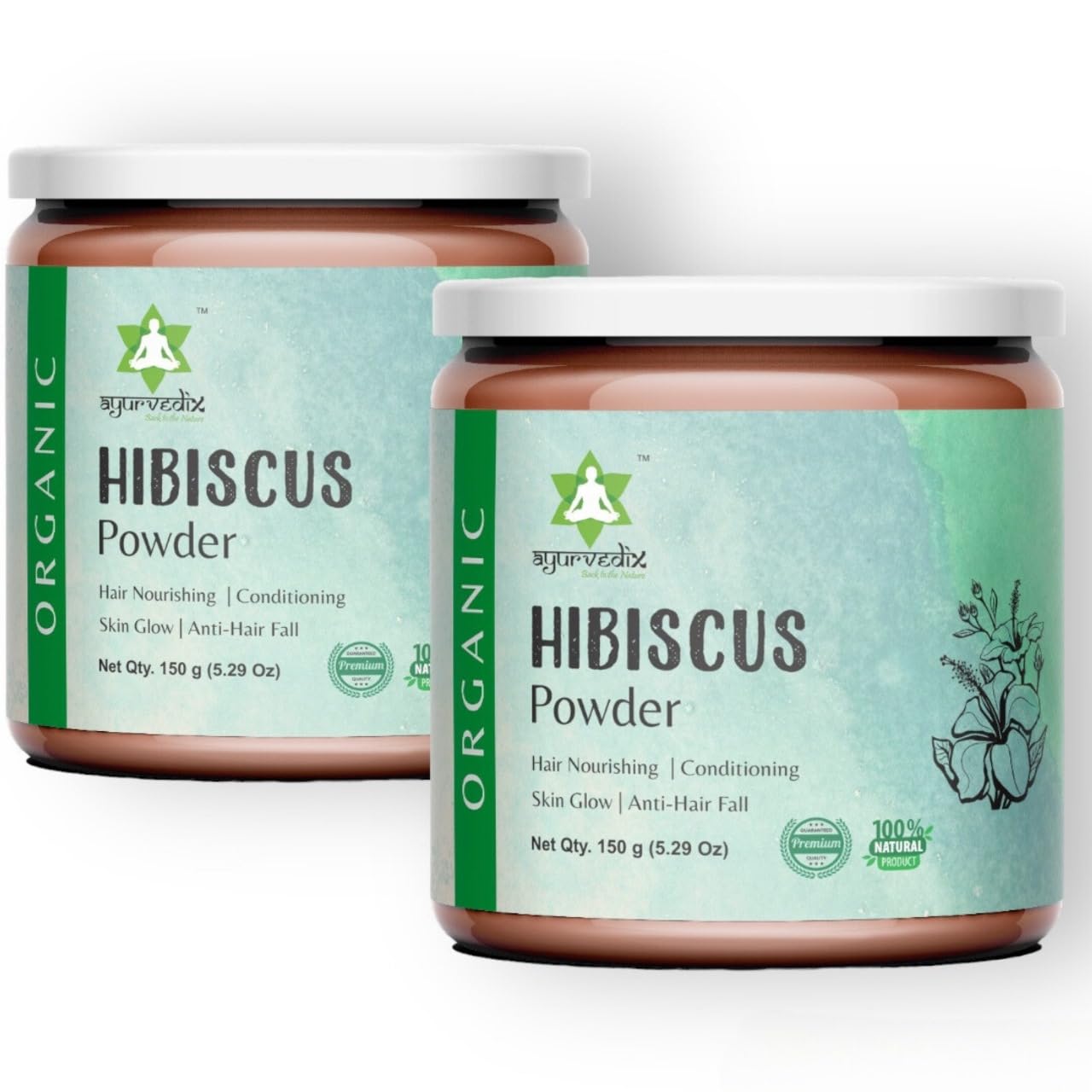 Ayurvedix Organic Hibiscus Flower Powder 150g, Pack Of 2