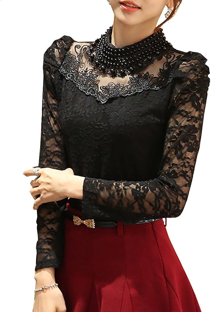 Long sleeve lace t shirt Clearance