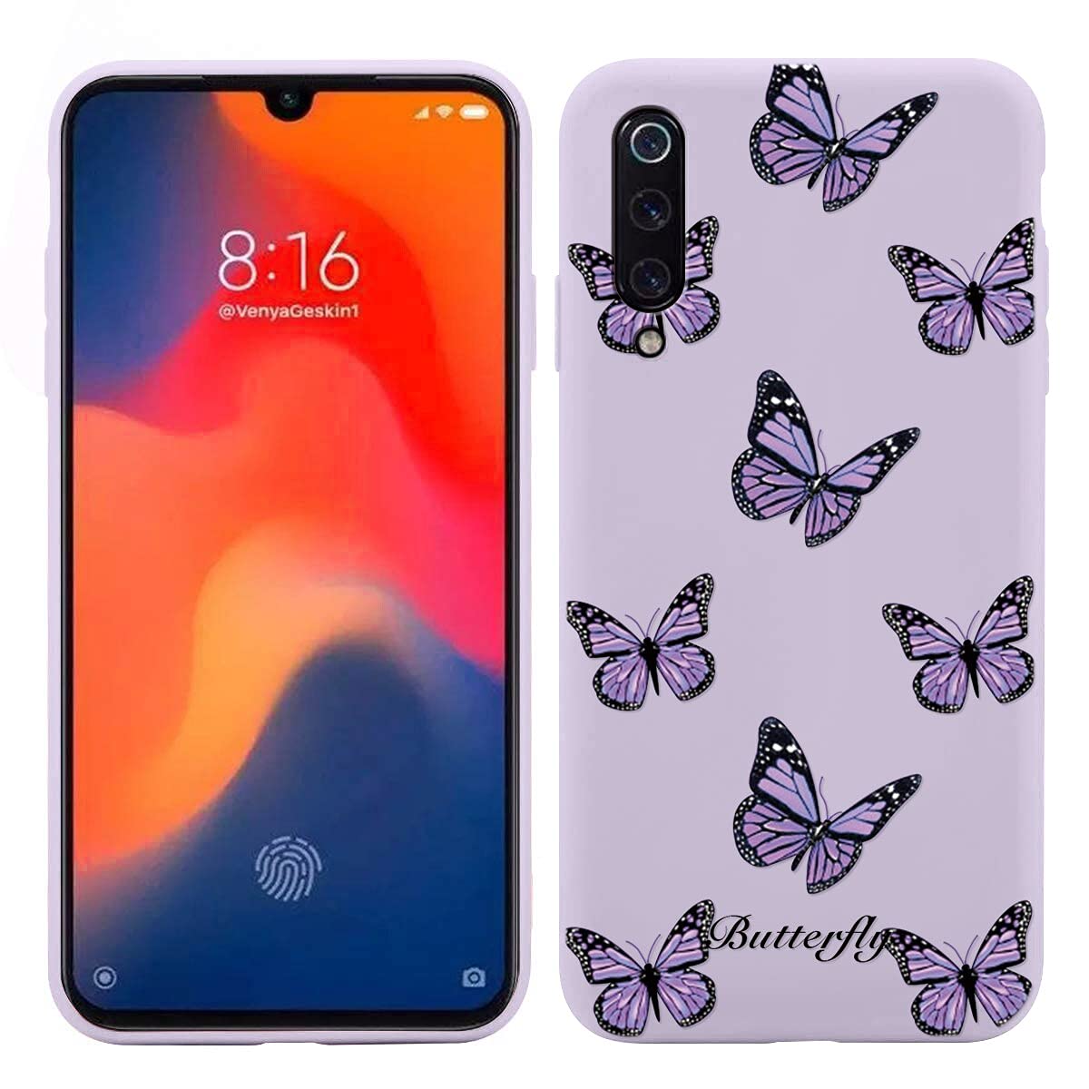 Cover Yoedge Per Xiaomi Redmi Note 10 5G – Silicone Morbido Con Farfalle E Fiori – Viola Chiaro - 3