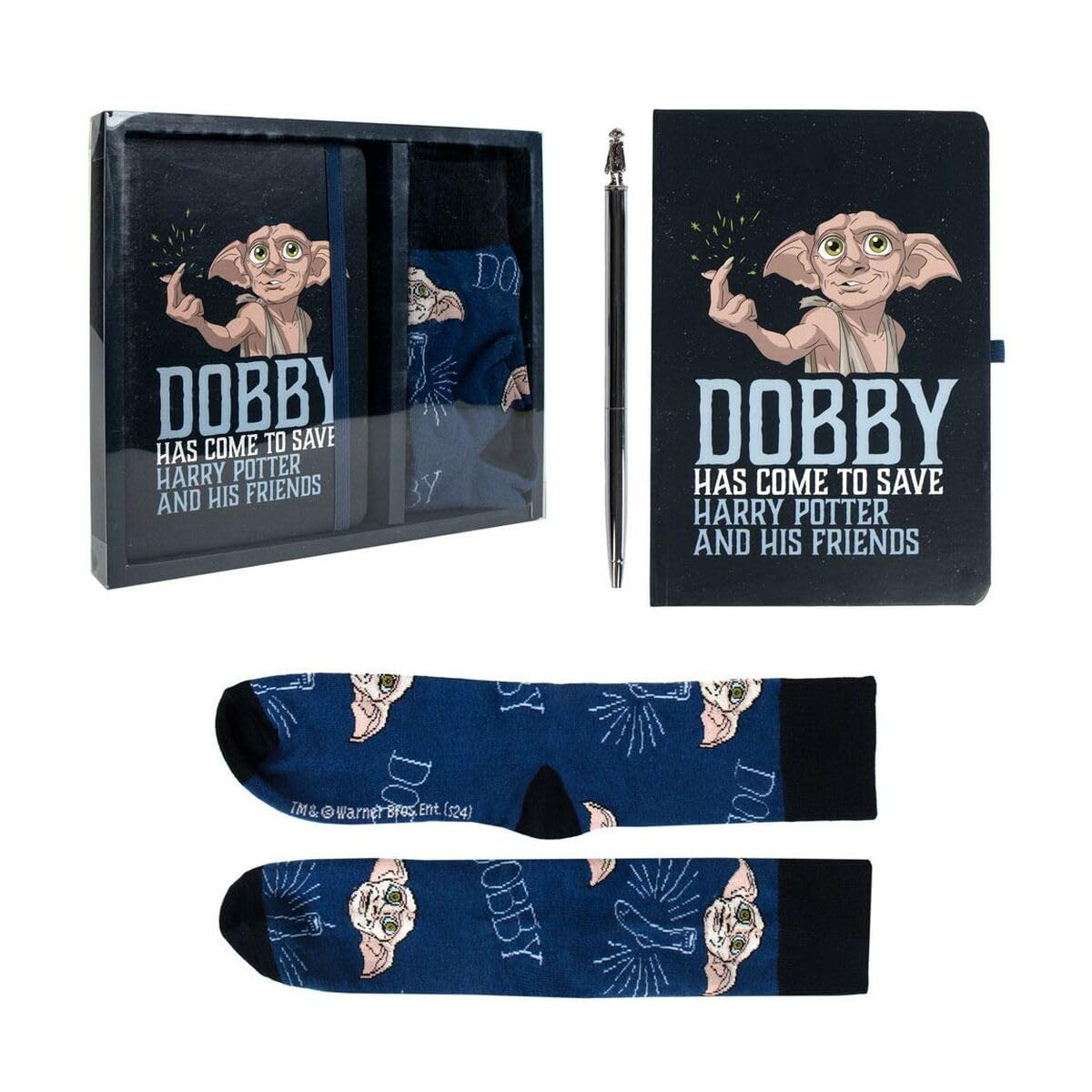 Dobby Notebook, Pen and Sock Set