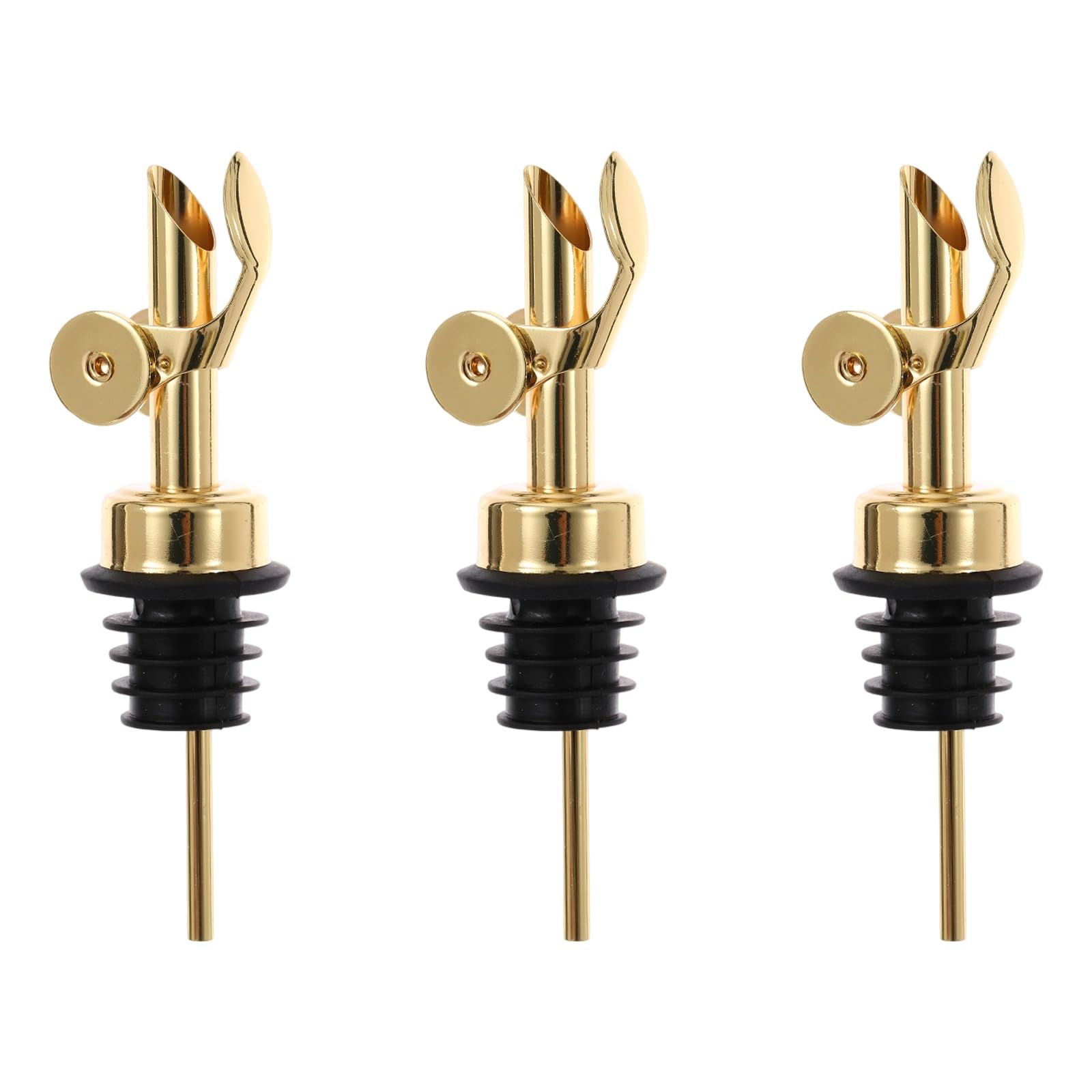 Tsophreniq 3Pcs Automatic Seal Nonrust Steel Wine Bottles Pourers Leak Proof Kitchens Oil Dispenser with Auto Closing Spouts Leak Proof Oil Dispenser