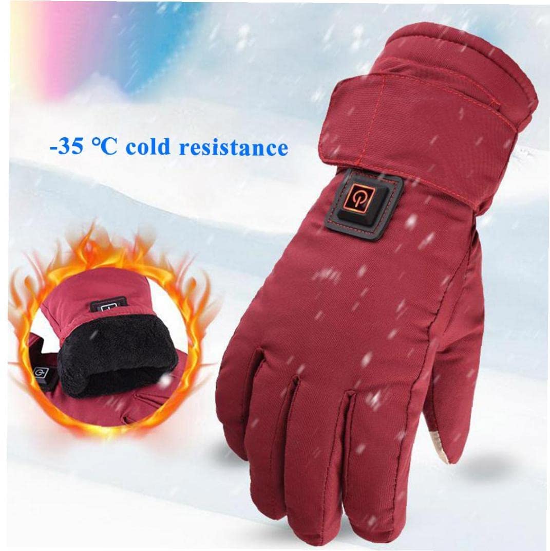 CHEWYNP Guanti Termici, 3 modalità Guanti riscaldati Guanti Touchscreen da Donna Guanti Caldi per climi Freddi per l'inverno Ciclismo Guida Corsa Campeggio Escursionismo Rosso