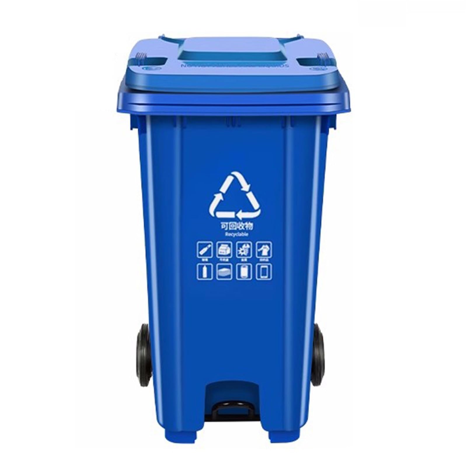 Komercyjny Zagęszczony Kosz Na Śmieci Z Pokrywą, 100L 120L 240L Duża Pojemność Pedałowy Kosz Na Śmieci Do Kuchni Domowej(Blue,120L)