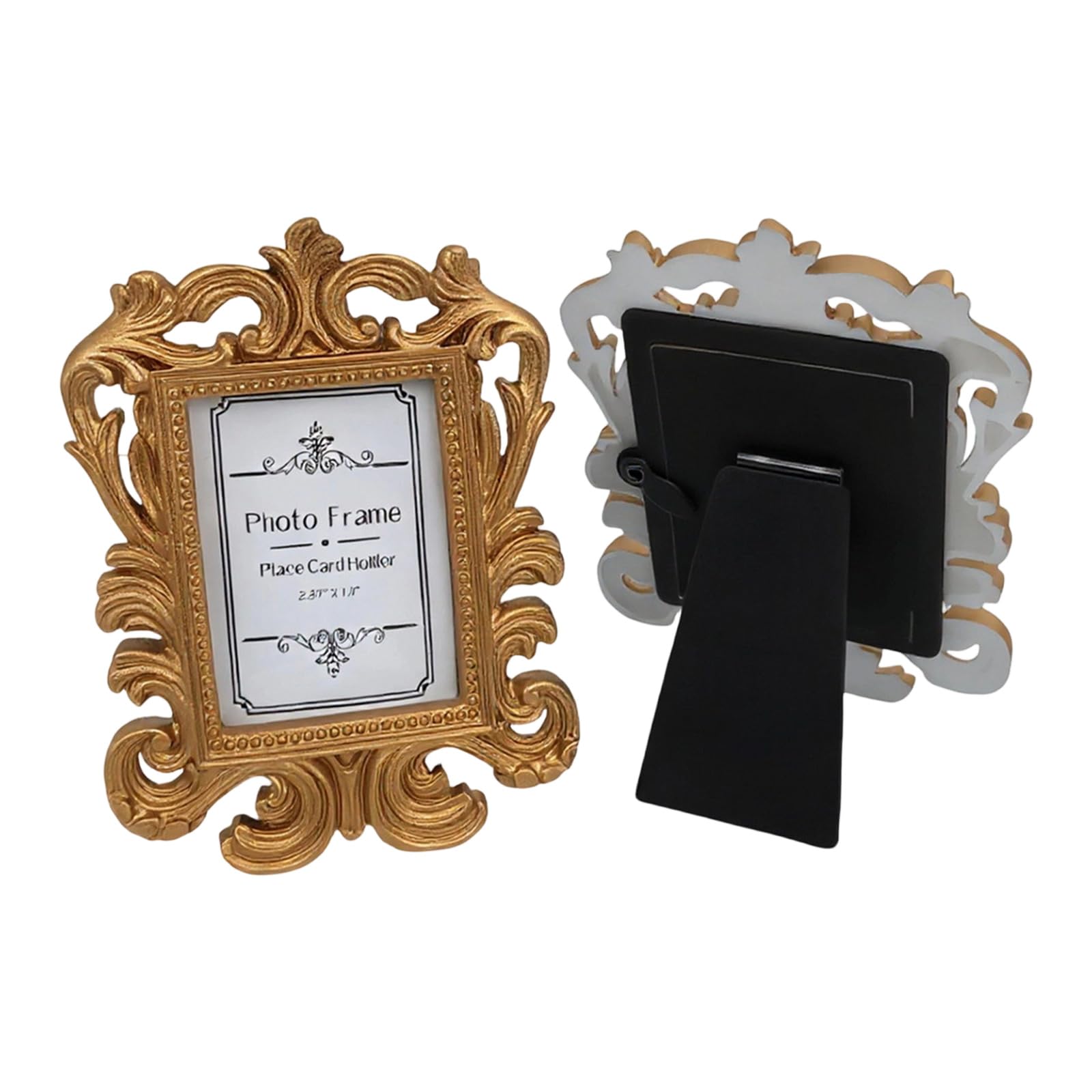 Tsophreniq 2Pcs Antique European Resin Small Picture Frame Decorative Ornate Photo Frame for Wedding Anniversary Tabletop Display Tabletop Photo