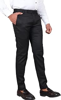 NB FASHION Men Slim Fit Formal Trousers | Poly Cotton Solid Office Wear Pants with Belt Loops & Zipper Closure Price In India