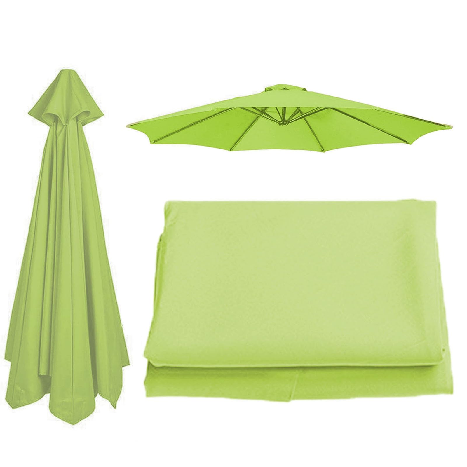 6 Arms/8 Arms Patio Umbrella Replacement Canopy, Uv50+, Waterproof, 200cm/270cm/300cm Umbrella Fabric Canopy Cover For Backyard Garden Beach(Color:Grass green,Size:6 ribs: 2m/6.5ft)