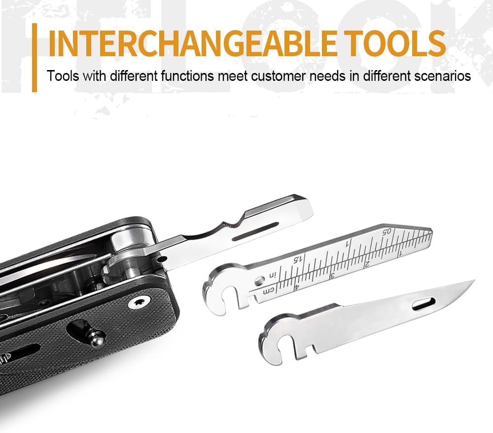 ROXON S505G Flex Shears-Modular Design Multitool with Fixed Big Scissor-Interchangeable Blade of BA01-BA17 & Changeable Implements of FT01-FT12（Black）