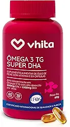 Ômega 3 DHA 1000mg com Selo Ifos, Vitamina E e TG Vhita - 60 capsulas