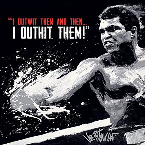 Muhammad Ali Outwit Outhit 40 x 40cm Canvas Prints, Polyester, Multi-Colour, 40 x 40 cm