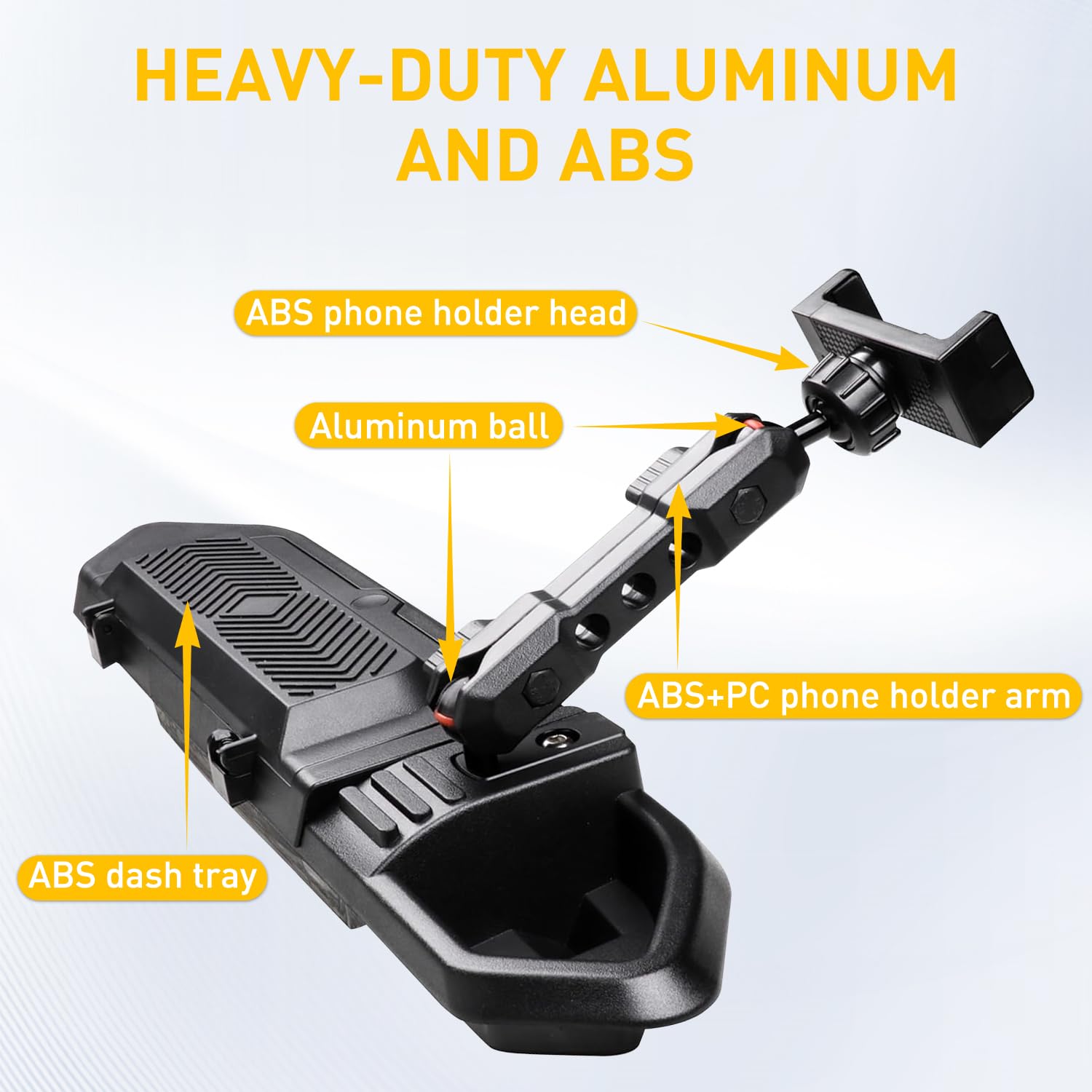 Supporto per telefono da cruscotto compatibile con Jeep Wrangler JL 2/4 porte Gladiator JT 2018, 2019, 2020, 2021, 2022, 2023, accessori per console centrale, vassoio per cruscotto con