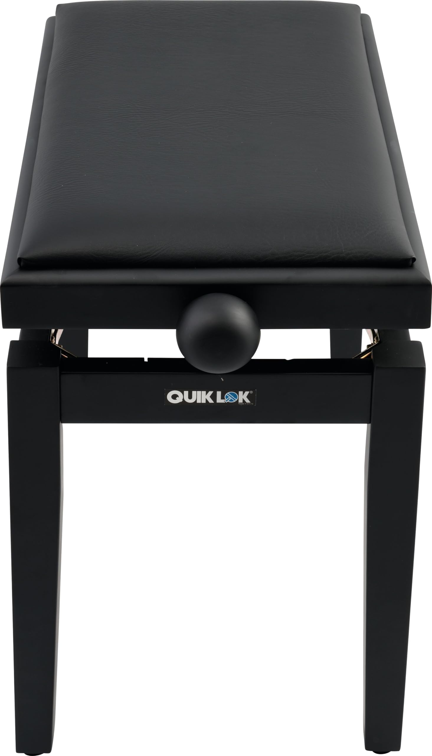 QUIK LOK - PB/100 BK S Klavierbank aus Holz, Schwarzer Sky-Sitz, Robuster Bezug, Höhenverstellbar 48–57 cm, Version in Satin-Schwarz-Finish