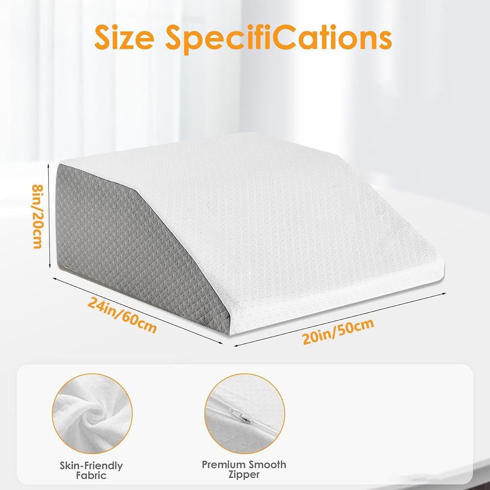Almohada para Piernas Cojín de Soporte de Elevación Cama y Sofá Almohada Fabricada en Espuma y Poliéster Adecuada para Postura, Blanco, Individual