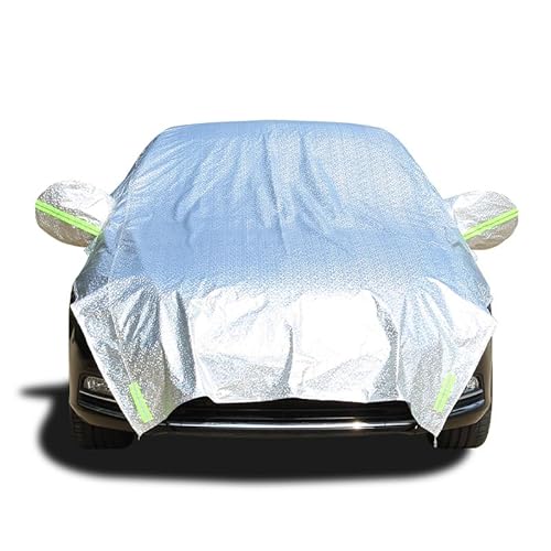 車カバー ボンネットカバー 厚手 蛍光反射ストリップ付き カーカバー 車 ボディカバー 取り付け簡単 防塵 防水 UVカット 防風 防雪 ボディー カバー ハーフ 汚れ防止 各車対応 雹対策 車 カバー 自動車カバー (SUV車(5.3*2.5cm)) (