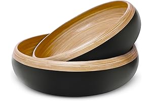 TPIA 11.81" Spun Bamboo Fruit Bowl: Natural Elegance for Your Kitchen