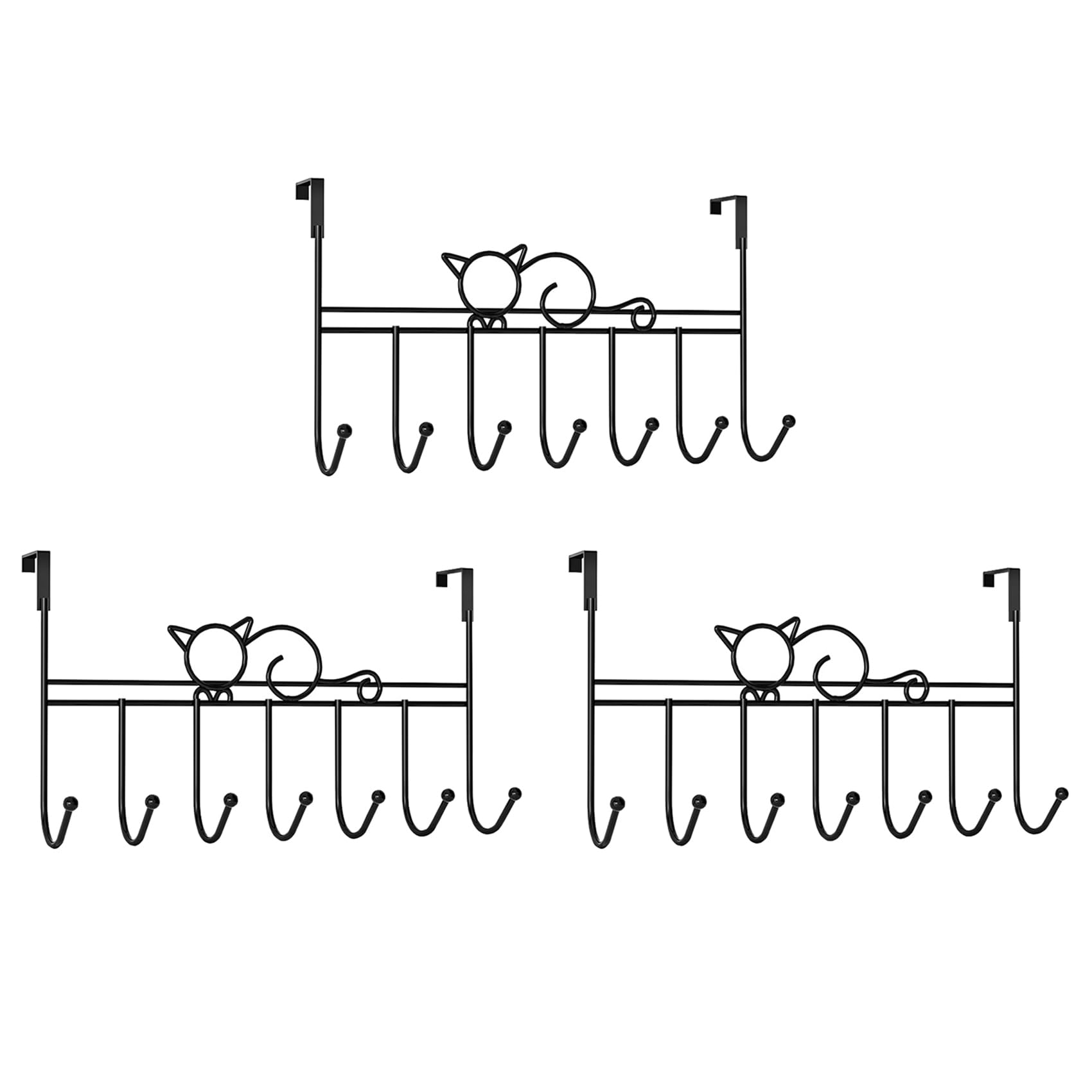 Vjsujehgy 3X over the Door Hook Bathroom Hanger Coat Clothes Hat Bag Towel Hanger Hanging Rack for Home Kitchen Storage