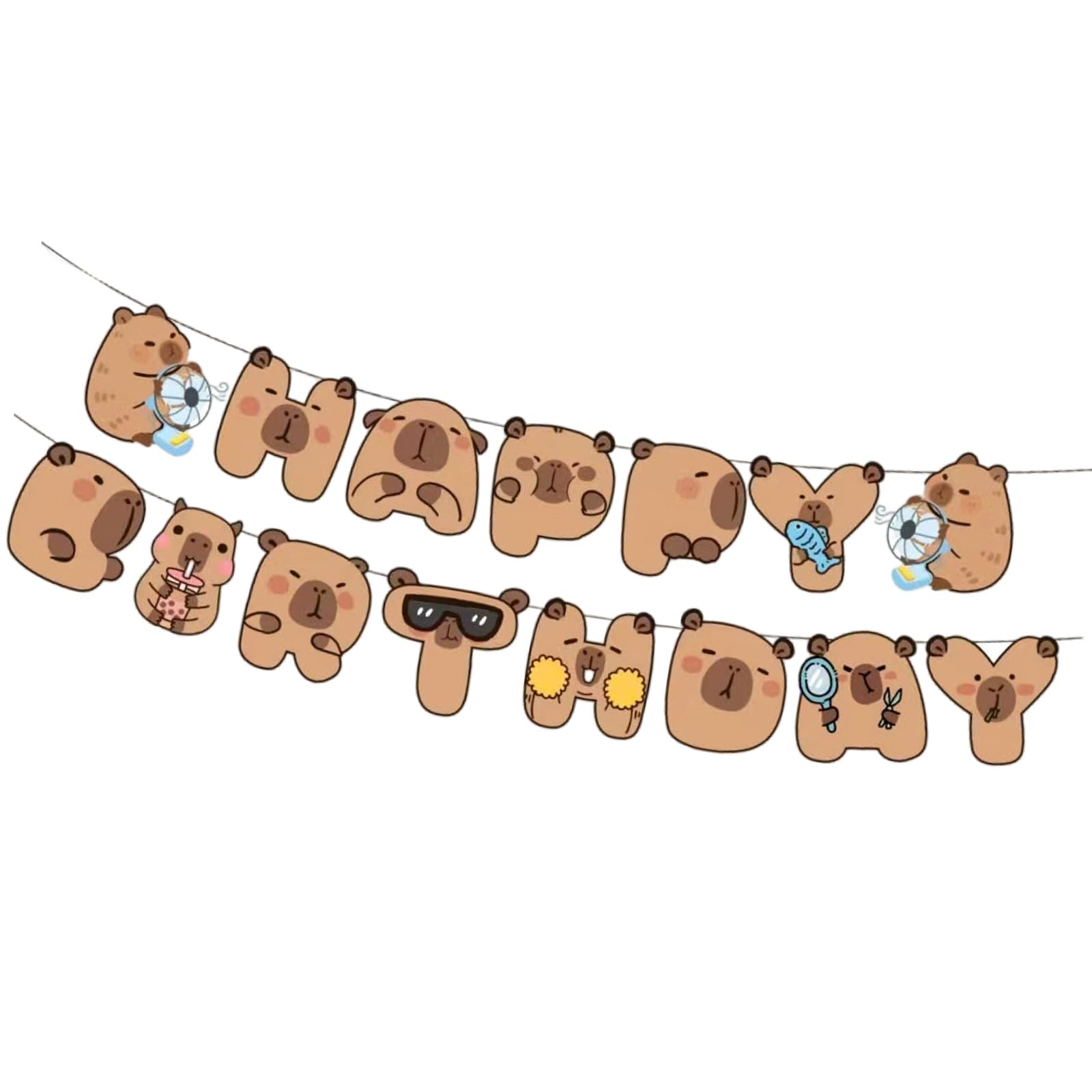 PANGBOER Lovely Capybaras Birthday Decoration Capybaras Themed Garlands Perfect for Indoor and Outdoors Celebration Unique Decoration