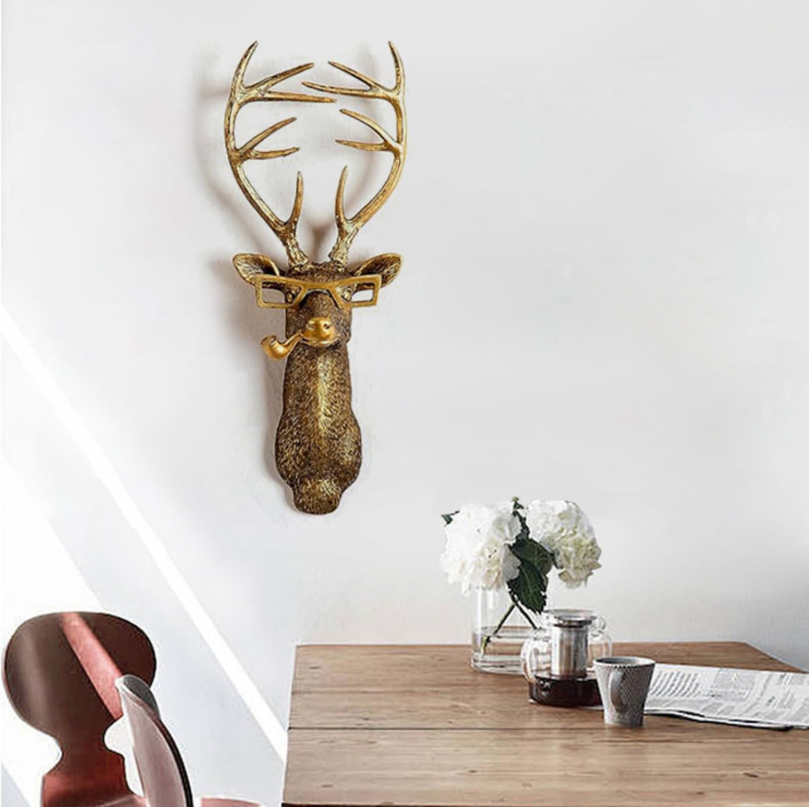 Sponsored Ad – HoldOneLight 3D Wall Mount Ornament, Animal Heads for Wall Art Hanging Sculptures,Small Metal Wall Resin Art Wall Decor Ornament Waterproof Decorations,Living Room Bedroom (Deer head)